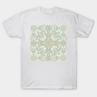 Soft Sage & Cream hand drawn floral pattern T-Shirt